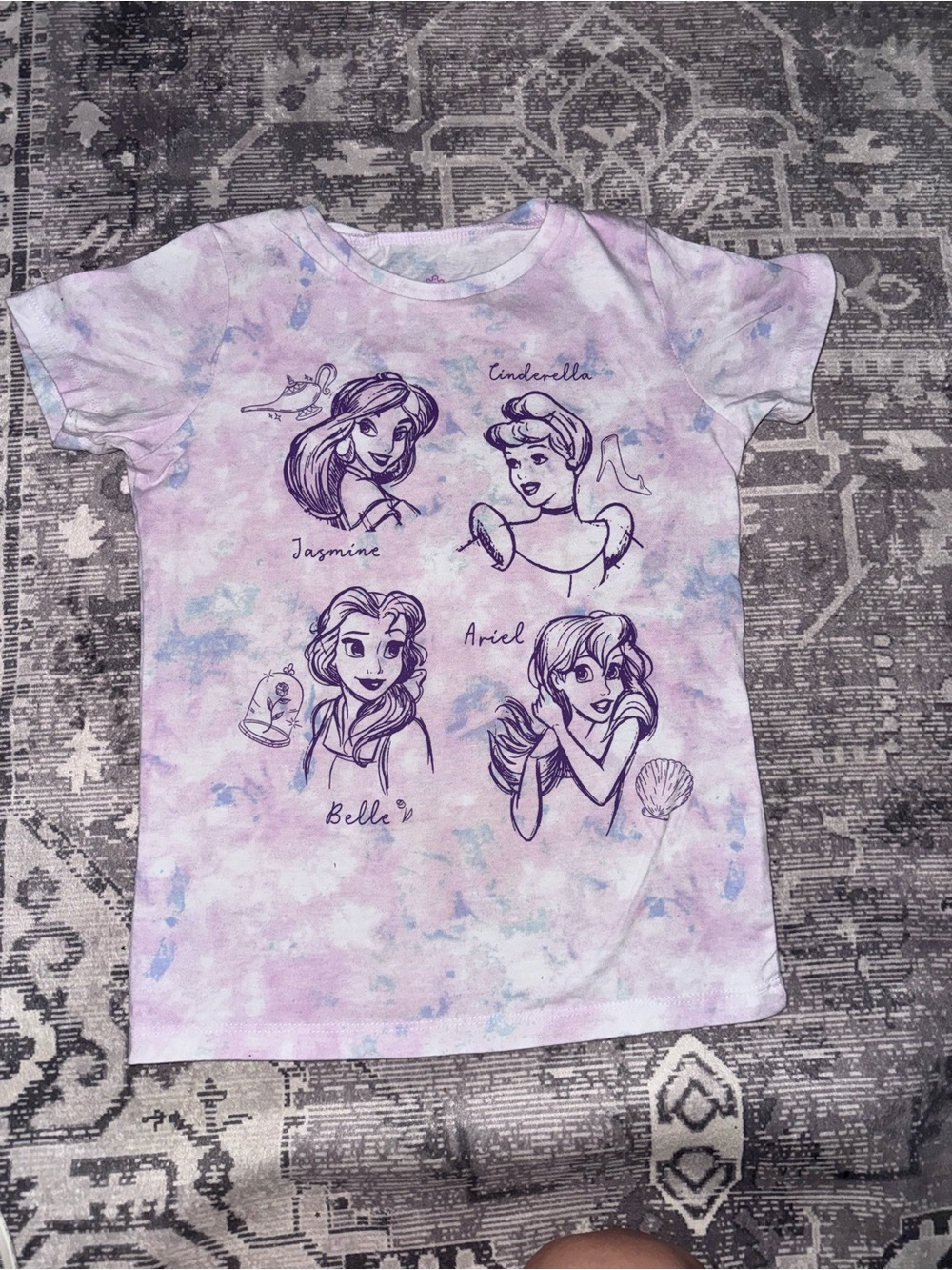 Disney Pastel Purple Tie-Dye Princess Graphic Tee